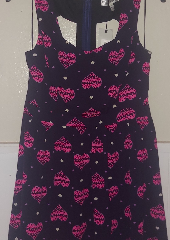 💖 LADIES BOUTIQUE NWT HEART DRESS/ROMPER BY SUGARMINT-3/4 back ZIPPER SZ L
